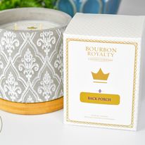 Load image into Gallery viewer, Bourbon Royalty Large Gray Candle