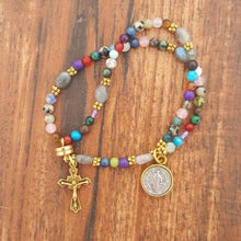 Load image into Gallery viewer, Twistable Wearable Magnetic Rosary Bracelet in several different stone choices