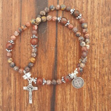 Load image into Gallery viewer, Twistable Wearable Magnetic Rosary Bracelet in several different stone choices