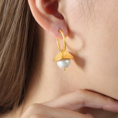 18K Gold-Plated Bead Dangle Earrings