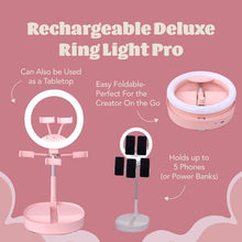 Load image into Gallery viewer, Deluxe Rechargeable Ring Light
