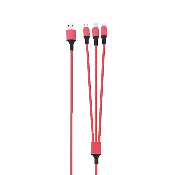 Rainbow 3-Port Long Charging Cable - 4ft