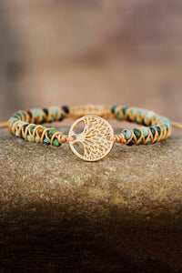 Handmade Tree Shape Beaded Copper Bracelet Online Only
