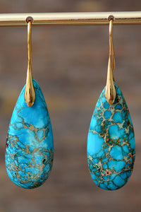 Handmade Teardrop Shape Natural Stone Dangle Online Only Earrings