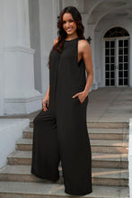 Load image into Gallery viewer, Double Take Full Size Tie Back Cutout Sleeveless Jumpsuit

