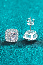 Load image into Gallery viewer, 925 Sterling Silver Inlaid 2 Carat Moissanite Square Stud EarrinOnline Onlygs

