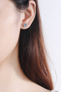 925 Sterling Silver 6-Prong 2 Carat Moissanite Stud Earrings Online Only