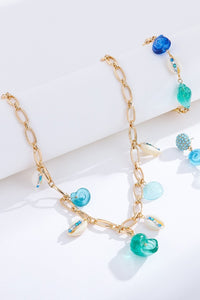 18K Gold Plated Multi-Charm Necklace Online Only