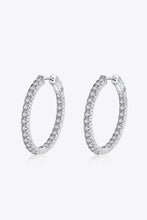 Load image into Gallery viewer, Moissanite Rhodium-Plated Hoop Earrings Online Only
