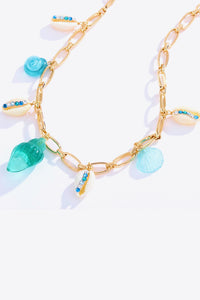 18K Gold Plated Multi-Charm Necklace Online Only