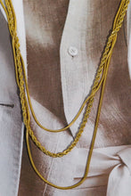 Load image into Gallery viewer, Stainless Steel 18K Gold Pleated Triple Layer Necklace Online Only
