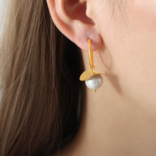 Load image into Gallery viewer, 18K Gold-Plated Bead Dangle Earrings
