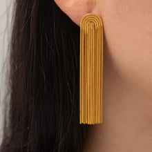 Load image into Gallery viewer, Stainless Steel Rainbow Tassel Dangle Earrings
