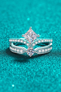 925 Sterling Silver Moissanite Crown Ring Online Only