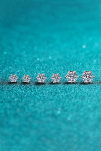925 Sterling Silver 6-Prong 2 Carat Moissanite Stud Earrings Online Only