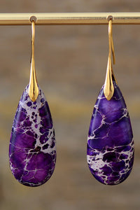 Handmade Teardrop Shape Natural Stone Dangle Earrings Online Only