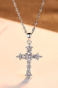 Zircon Cross Pendant 925 Sterling Silver Necklace Online Only
