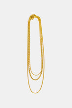 Load image into Gallery viewer, Stainless Steel 18K Gold Pleated Triple Layer Necklace Online Only

