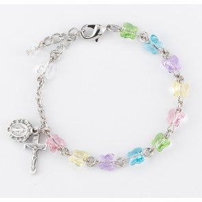 Crystal Rosary Bracelet Created with Swarovski Crystal Multi Colored Beads