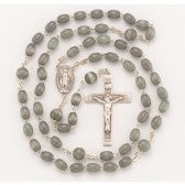 Oval Grey Ceramic Bead Rosary
