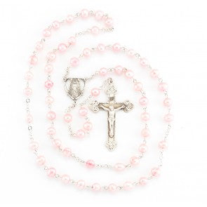 Pink Freshwater Pearl Rosary