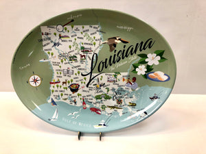 Louisiana Map Platter