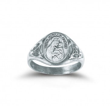 STERLING SILVER OUR LADY OF MOUNT CARMEL RING