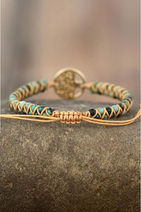Handmade Tree Shape Beaded Copper Bracelet Online Only