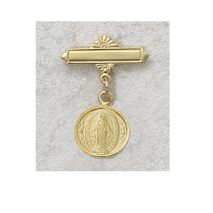 Baby Gold Miraculous Medal Pin