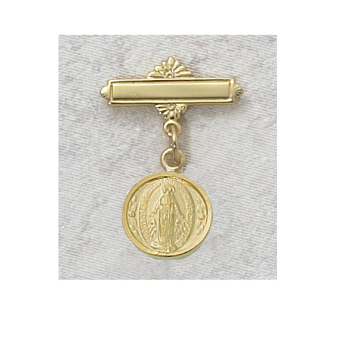 Baby Gold Miraculous Medal Pin