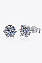 Load image into Gallery viewer, 925 Sterling Silver 6-Prong 2 Carat Moissanite Stud Earrings Online Only
