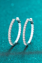 Load image into Gallery viewer, Moissanite Rhodium-Plated Hoop Earrings Online Only
