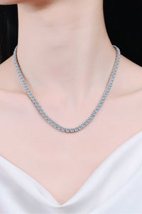 Moissanite Rhodium-Plated Necklace Online Only