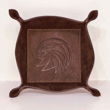 Leather Trinket Tray with Embossed Eagle