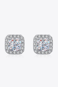 925 Sterling Silver Inlaid 2 Carat Moissanite Square Stud EarrinOnline Onlygs
