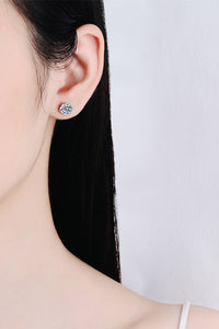 925 Sterling Silver 4 Carat Moissanite Stud Earrings Online Only