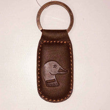 Leather Key Fob with Embossed Duck