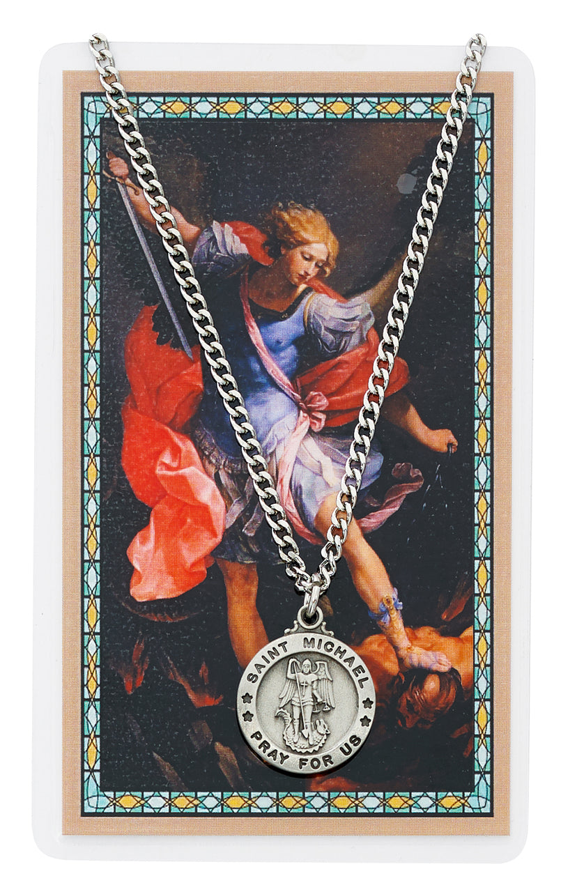 Prayer Card with Silver Necklace
