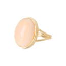 Sterling Silver & Pink Mother Of Pearl Cabochon Ring