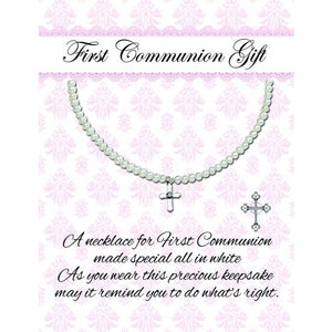 Silver First Communion Pearl Necklace
