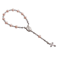 Load image into Gallery viewer, Sterling Silver Baby Rosary in Pink, Blue, Gray, and While
